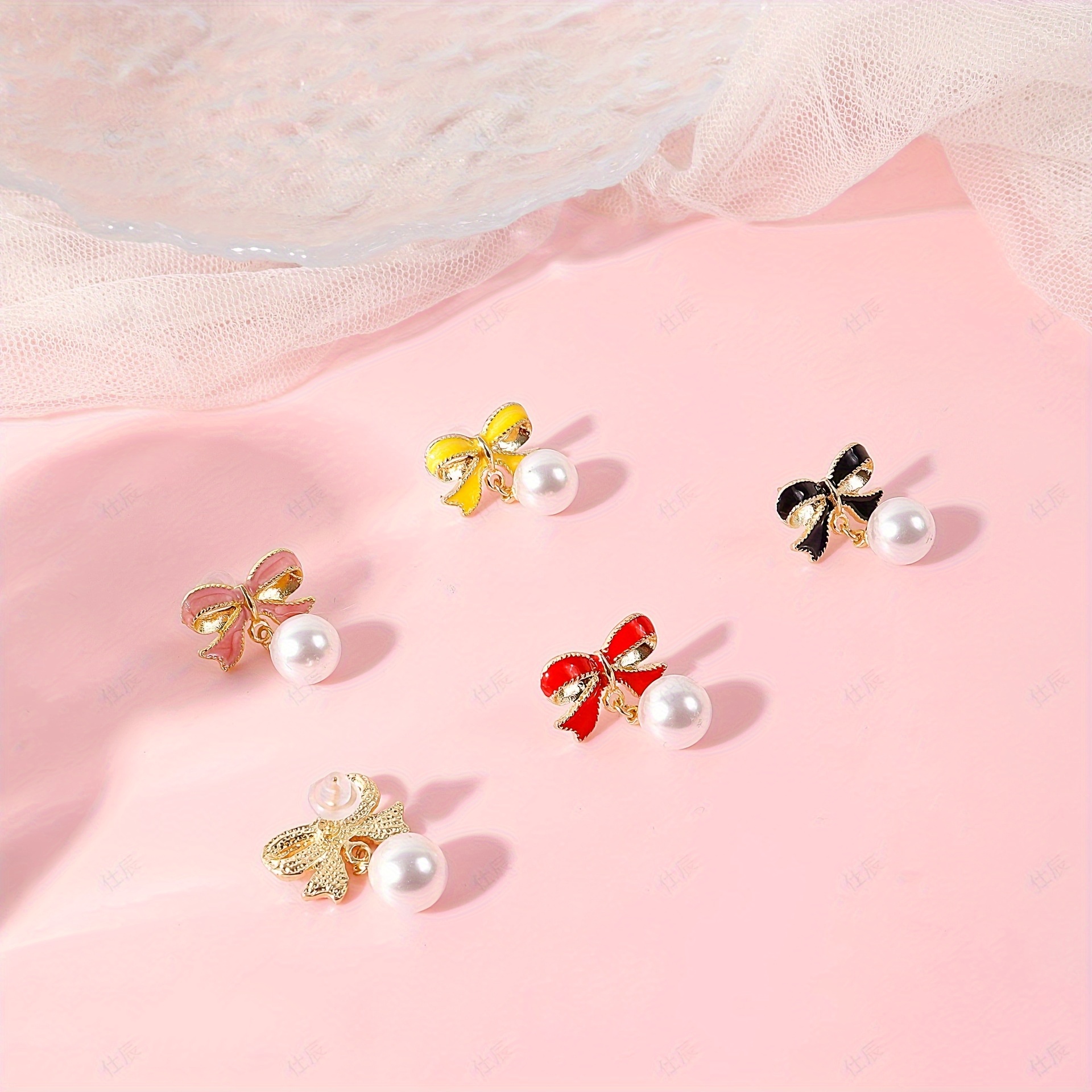 Drop Shaped Bow Earrings for All Seasons - Stud and Hoop Earrings Set